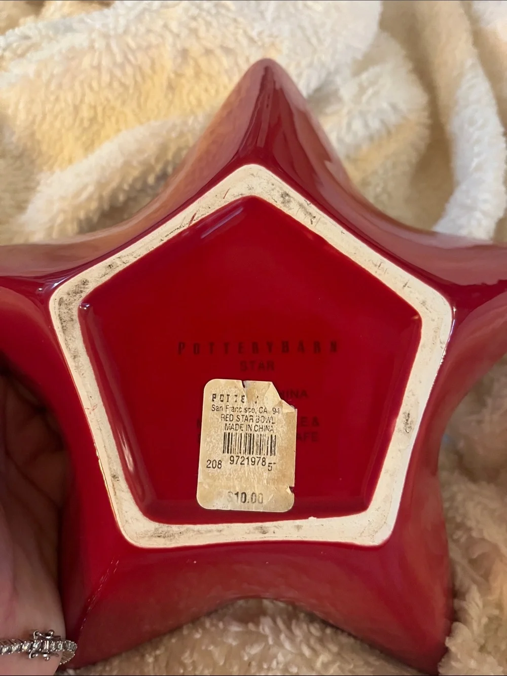 Pottery Barn Glossy Red Star Dish